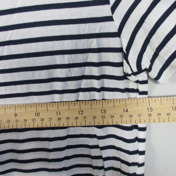 Club Monaco Stripe T-Shirt Women XS Black White Short Sleeve Cotton Blend 80 - Picture 5 of 7